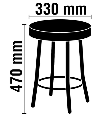 Табурет Таллі хром (ніжки хромові) з м'яким сидінням екошкіра TC-D33-R94