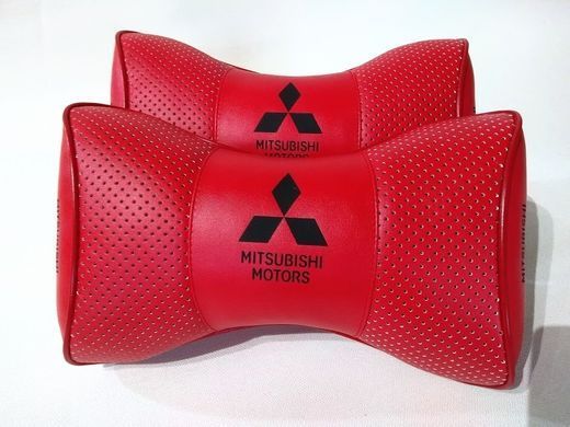 Подушка на підголовник авто Mitsubishi 1 шт