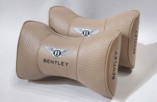 Подушка на подголовник в авто Bentley 1шт. светло-бежевый
