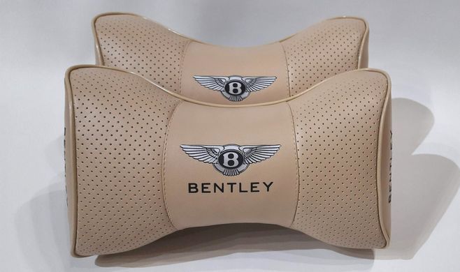 Подушка на подголовник в авто Bentley 1шт. светло-бежевый